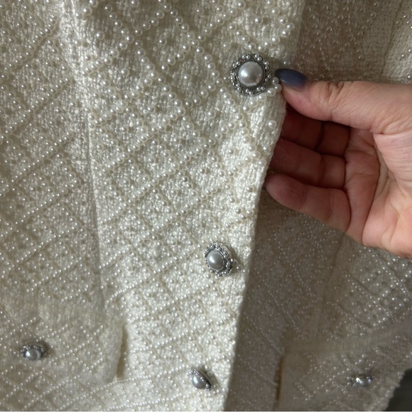 NWT Anthropologie BHLDN Ella Tweed Pearl Dress Bridal - Picture 9 of 11